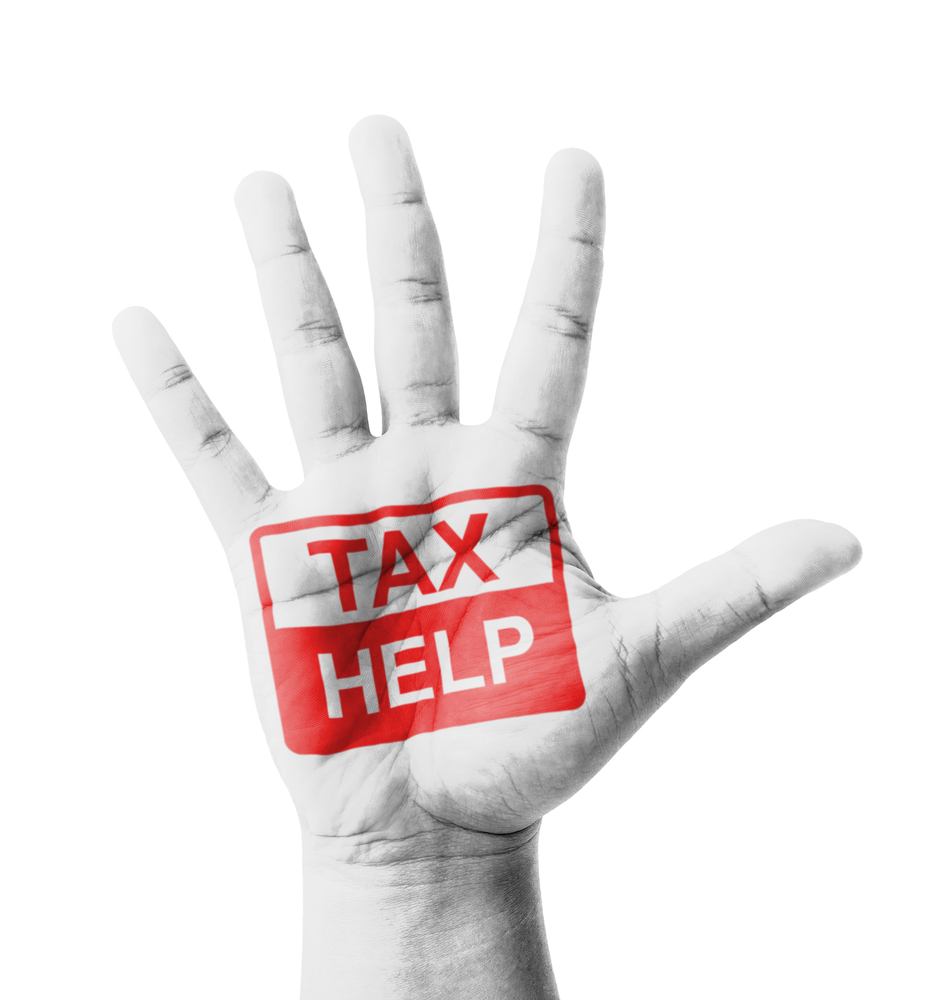 Open,Hand,Raised,,Tax,Help,Sign,Painted,,Multi,Purpose,Concept